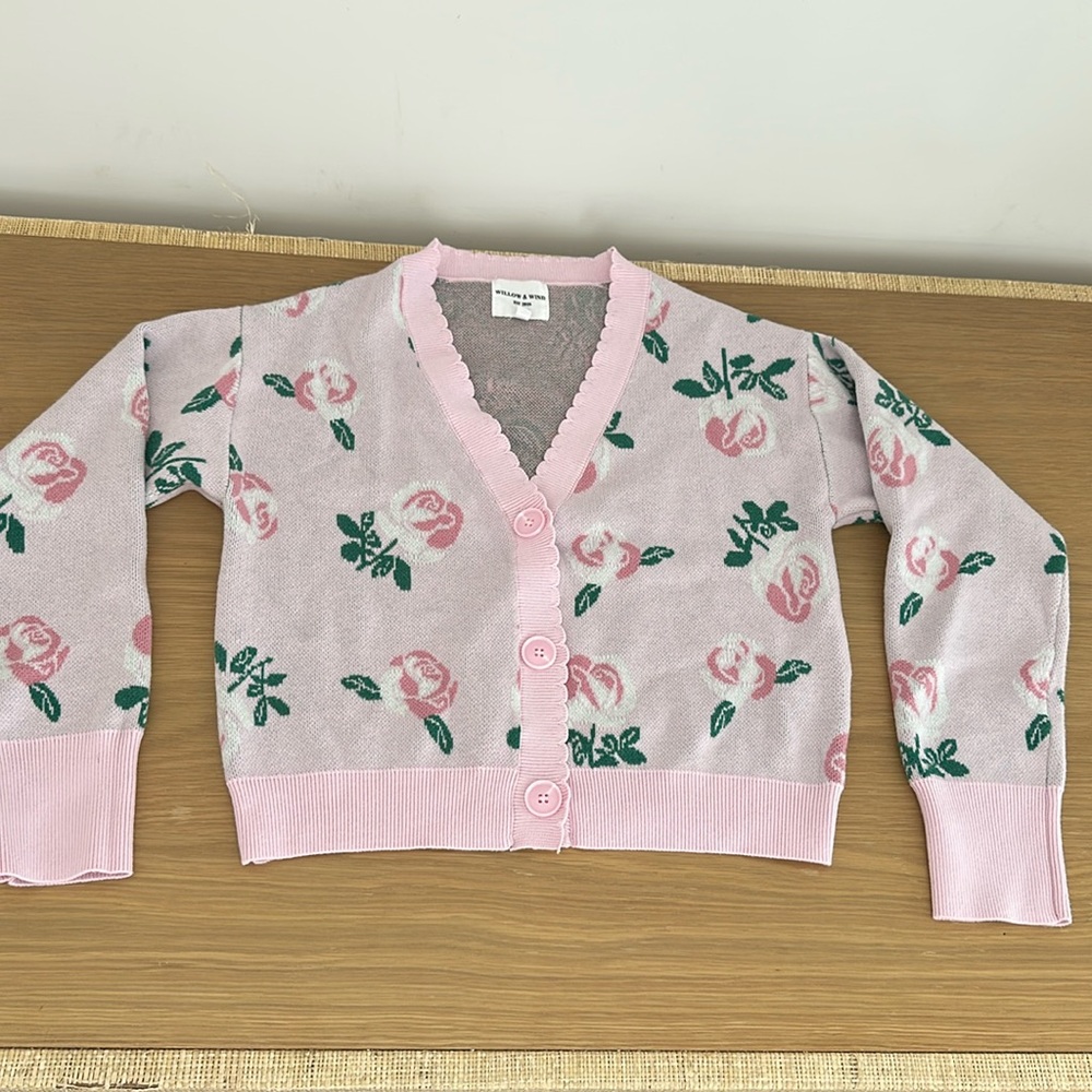 Willow & Wind Floral Pink Cardigan Sweater
